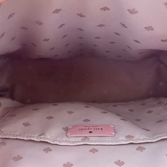 Kate Spade pink zipper top tote with glitter stripe trim. Dust bag included - Picture 4 of 5